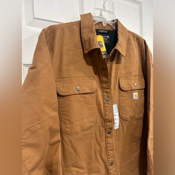 Carhartt Women's XL Rugged Flex® Loose Fit Canvas Fleece-Lined Shirt Jacket NWT - Picture 2 of 15